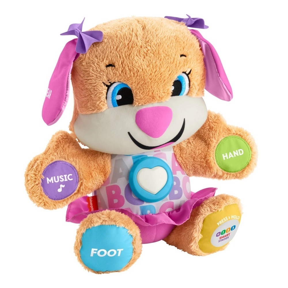 Fisher-Price Laugh & Learn Smart Stages Sis Puppy Plush Learning Toy for Baby